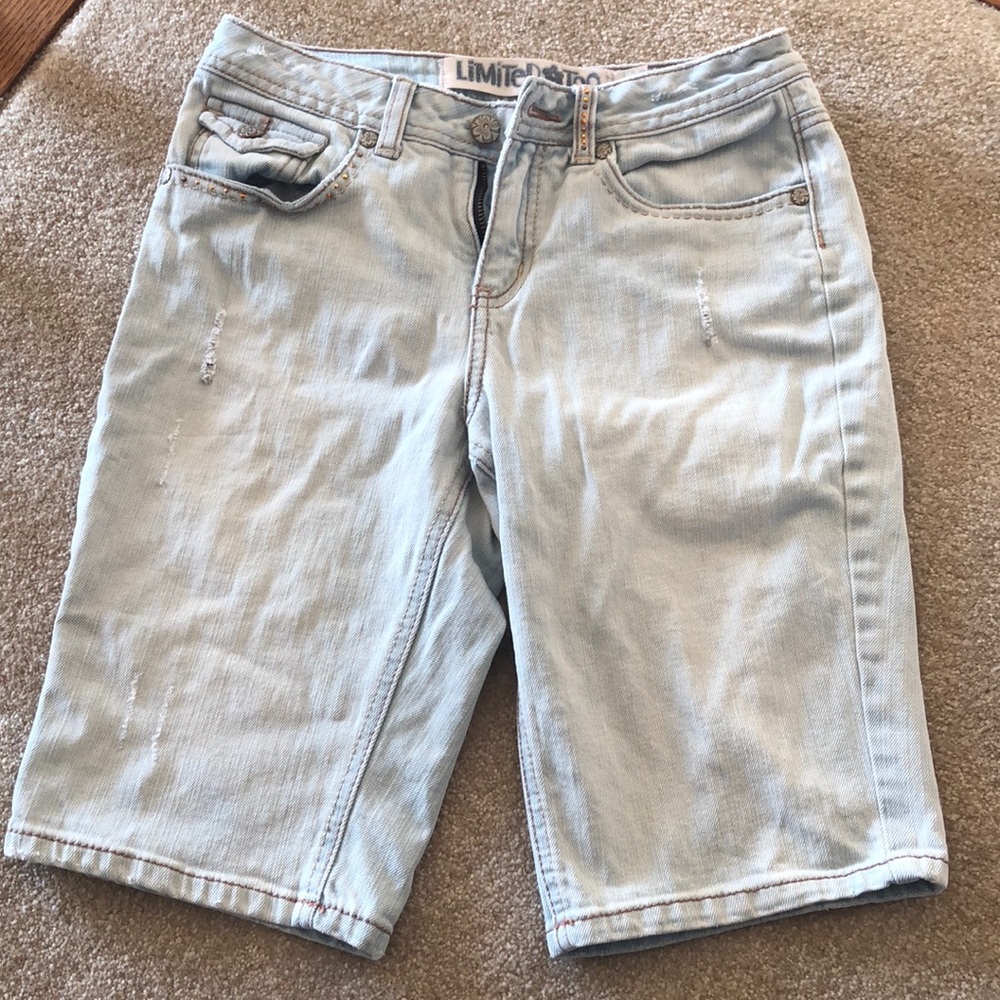 Limited Too Light Wash Distressed Jean Shorts